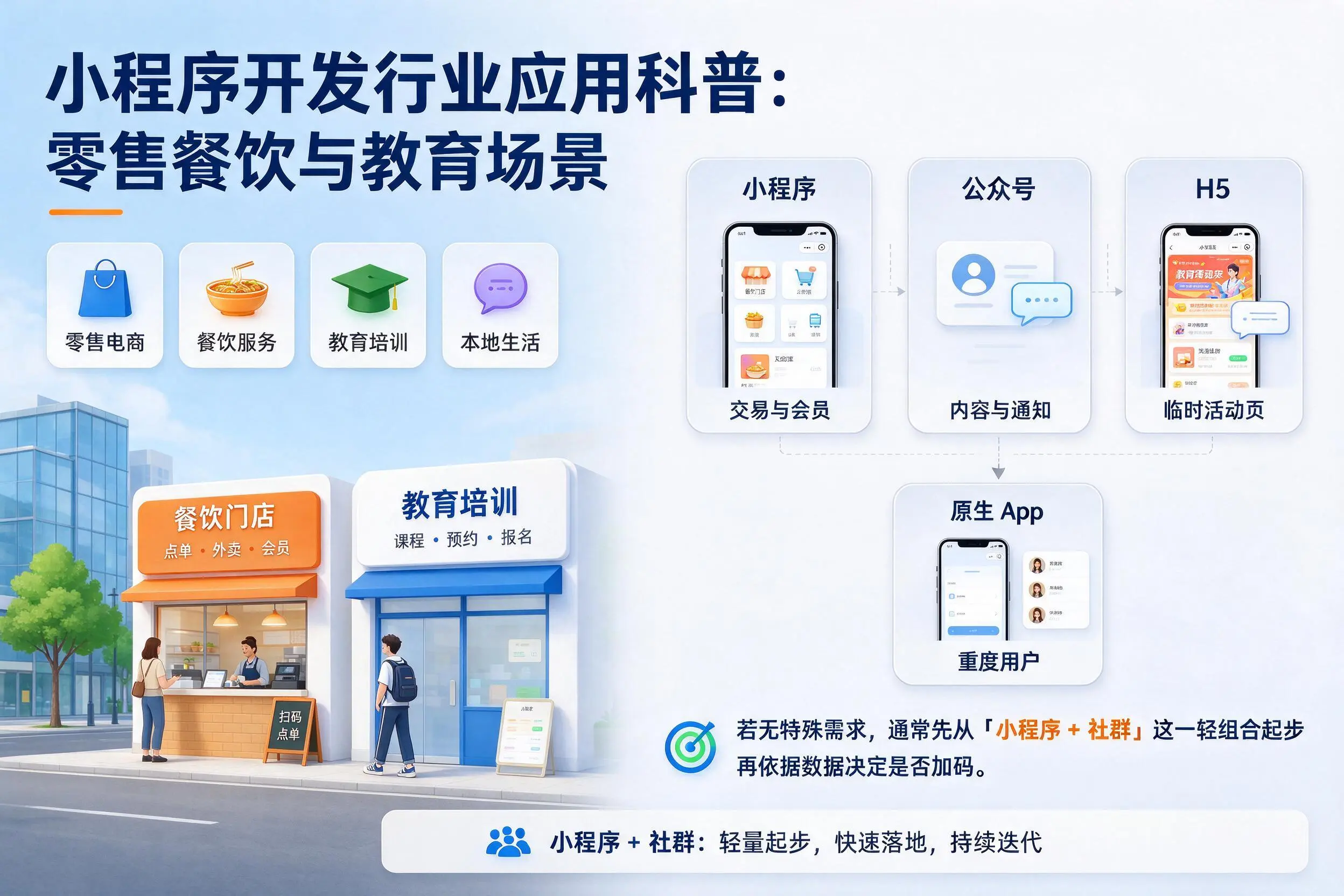 黄南小程序开发行业应用科普:零售餐饮与教育场景